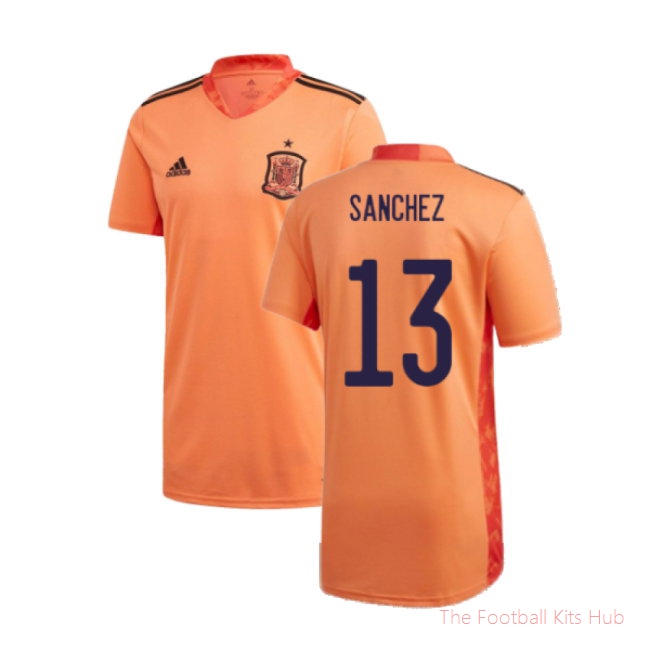 Spain 2020-21 Home Goalkeeper Shirt (L) (BNWT) (Sanchez 13)