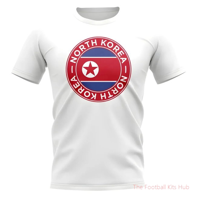 North Korea Football Badge T-Shirt (White)