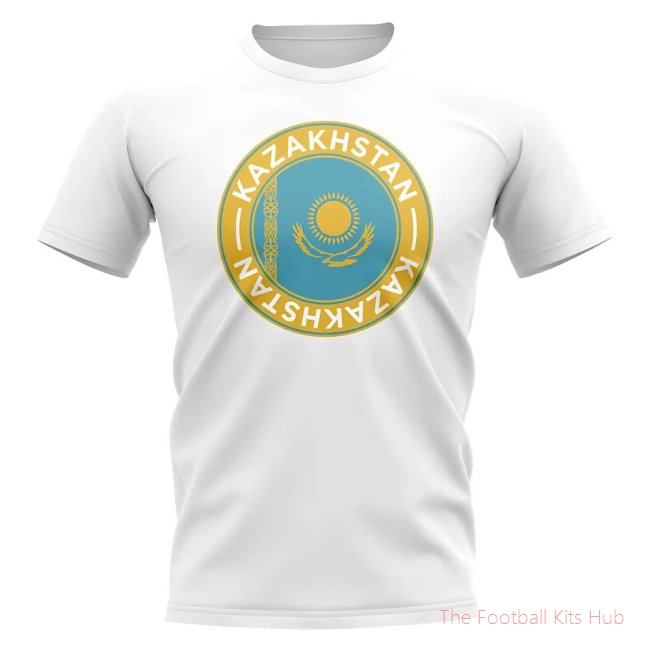 Kazakhstan Football Badge T-Shirt (White)