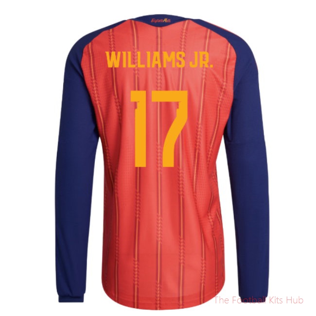 [JED] 2026/27 Spain Authentic Long Sleeve Home Shirt (Williams Jr. 17)