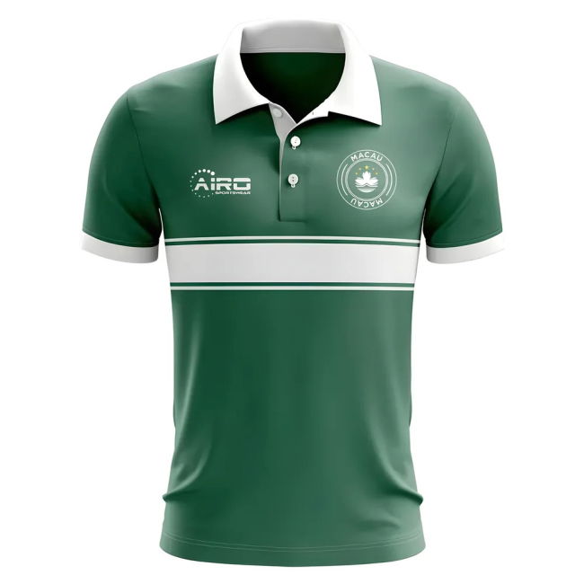 Limited-Edition Macau Concept Stripe Polo Shirt (Green)