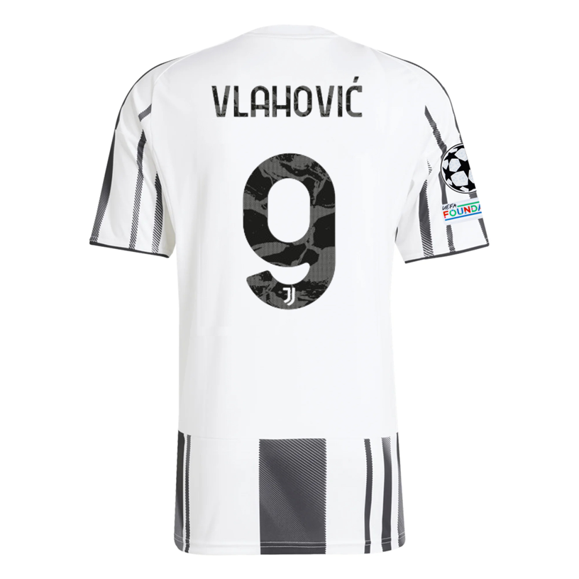 Juventus Vlahovic 2025-2026 UCL Home Jersey – Authentic Shirt