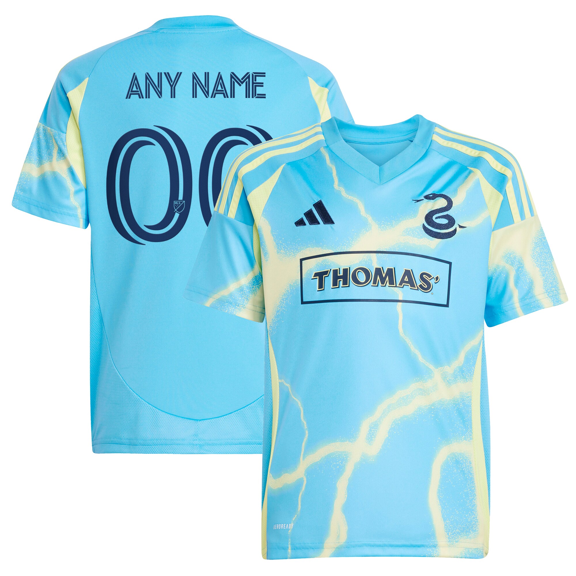 [JED] Philadelphia Union Youth 2025 The Voltage Kit Replica Custom Jersey - Blue
