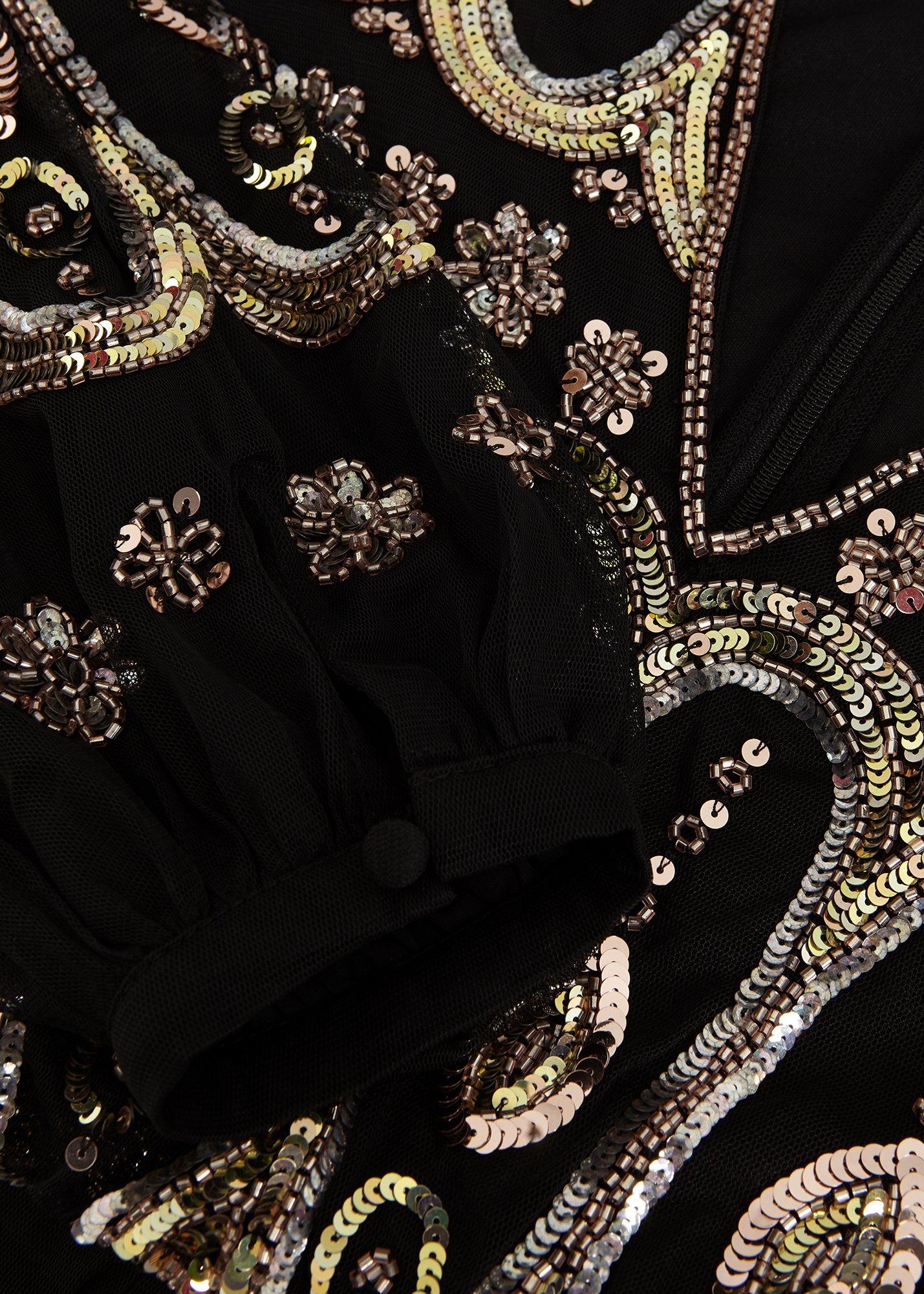 Sasha Black Beaded Maxi Dress