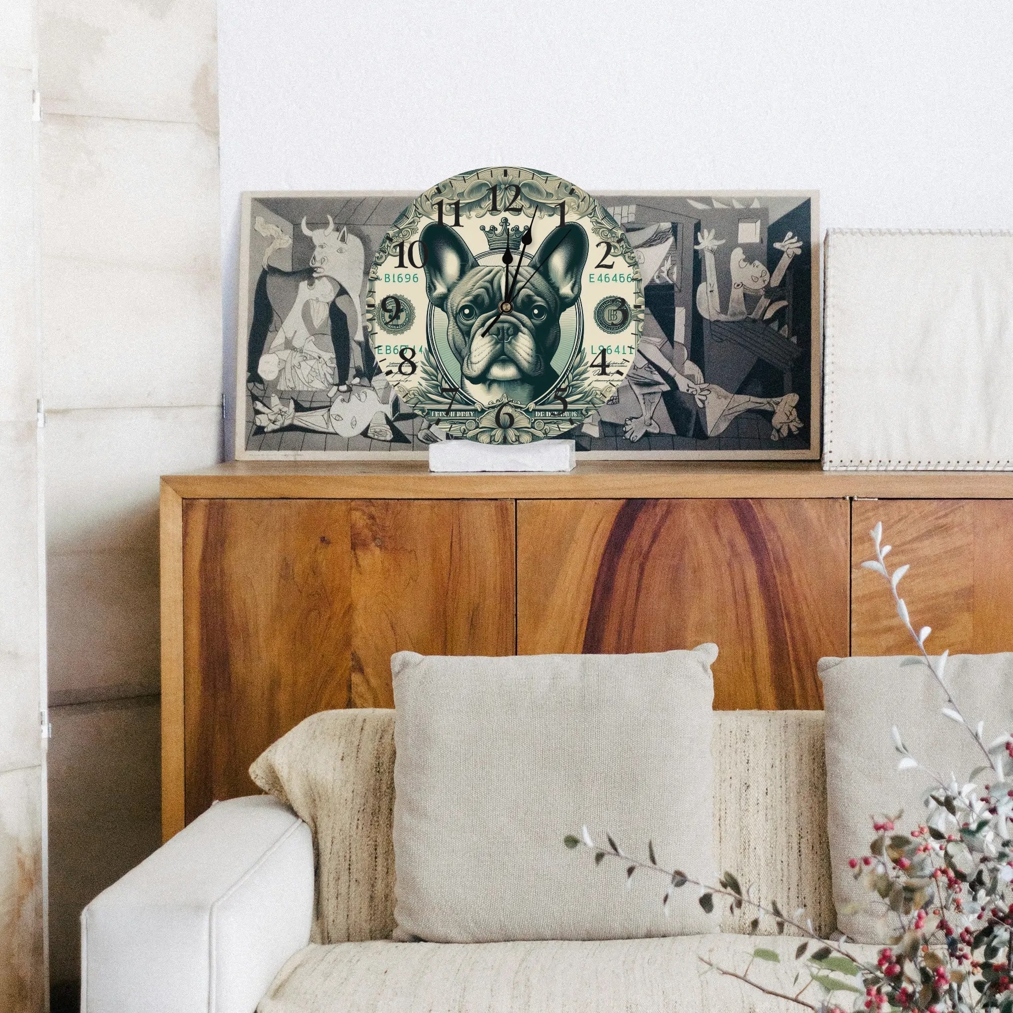 French Bulldog Lucy Frameless Wall Clock Essential Dog Supply