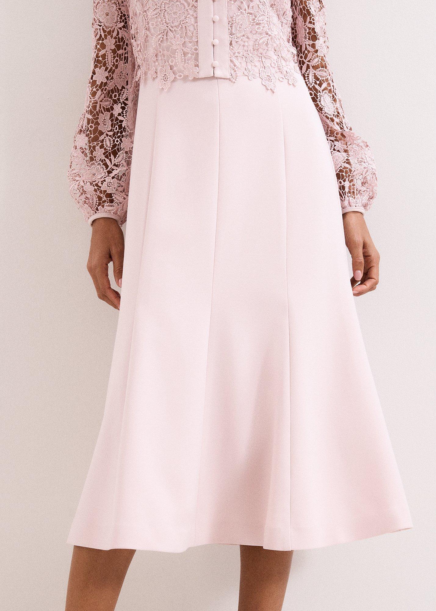 Petite Ayumi Pink Lace Top Midi Dress