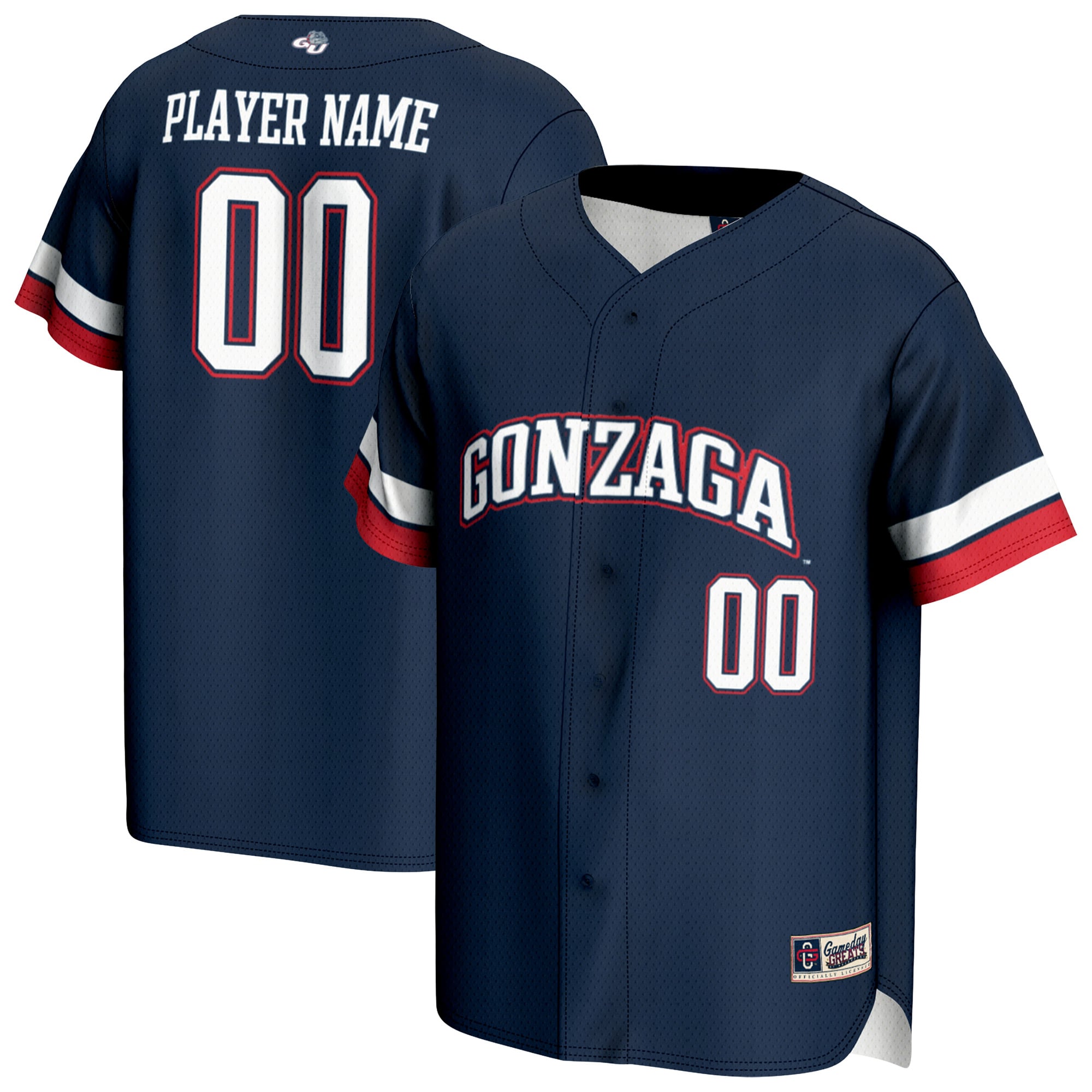 Gonzaga Bulldogs GameDay Greats Unisex NIL Pick-A-Player Lightweight Baseball Jersey - Navy