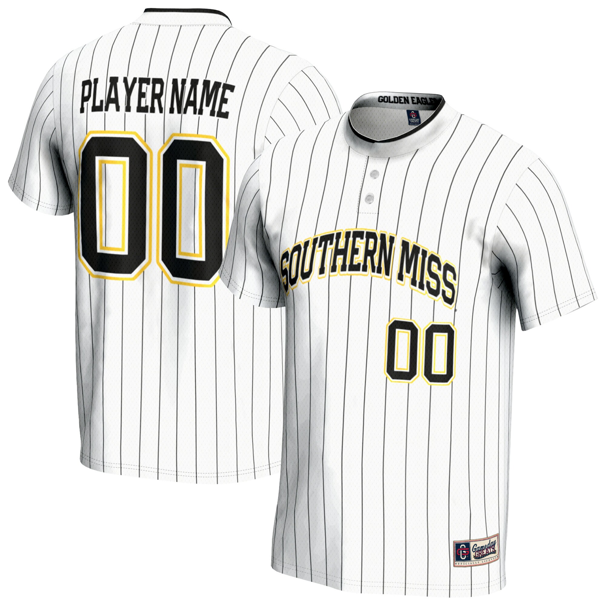 [NJP] Southern Miss Golden Eagles GameDay Greats Youth NIL Pick-A-Player Lightweight Softball Jersey - White
