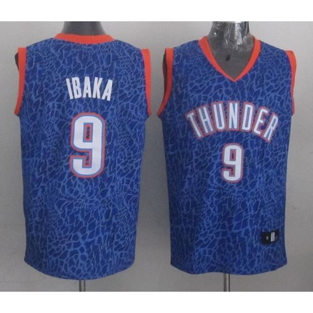 Collector's Item Rare Men's OKC #9 Serge Blue Basketball Jersey