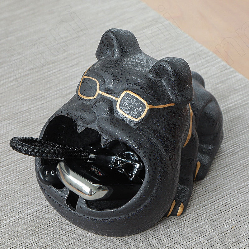 Frenchie Shape Ceramic Ashtray Modern Home Decoration For Dog Lovers