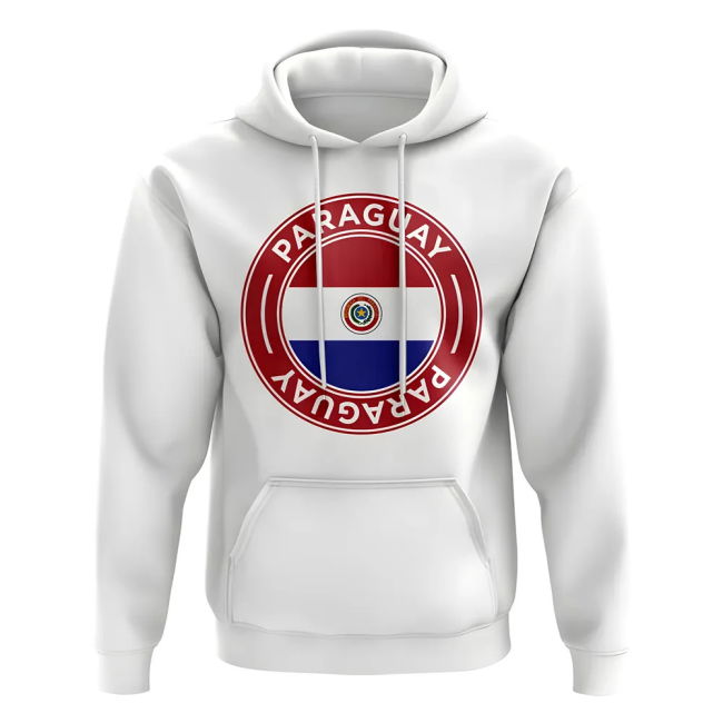 Official Paraguay Football Badge Hoodie (White) Championship