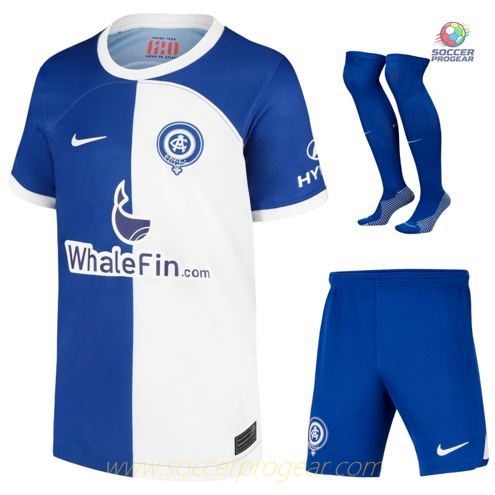 Atletico Madrid Away Kids Edition Jersey Set 2023 2024 Soccer Football Shirt