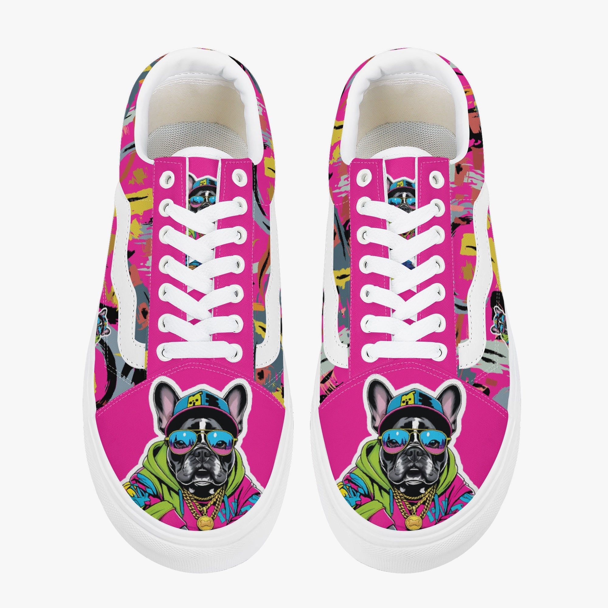 Sparky - Frenchie Lover Trendy Low-top Canvas Sneakers Pet Owner Apparel