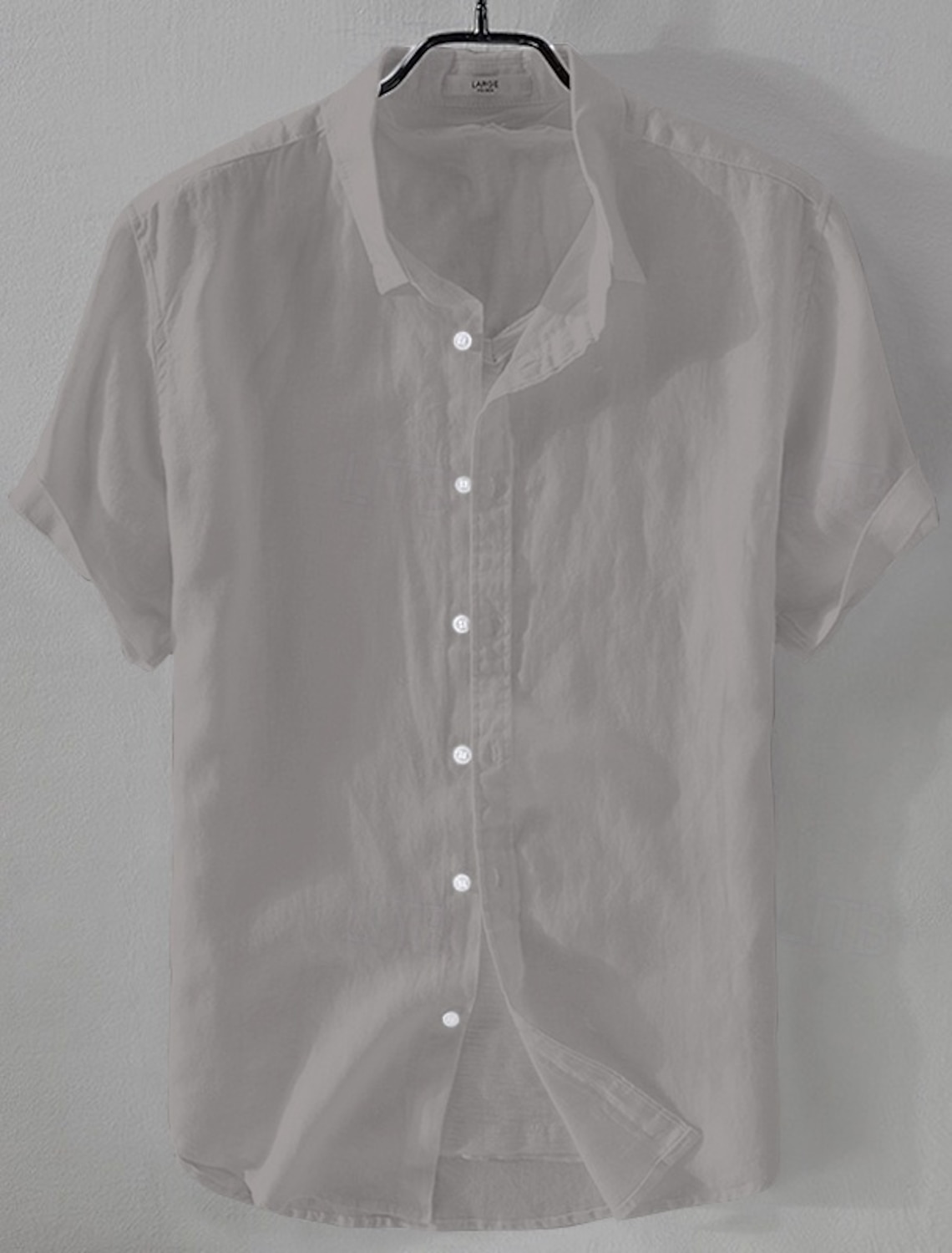 Men's Linen Shirt Minimalist Aloha Shirt Casual Shirt Cotton Linen Shirt Button Up Shirt Coconut Tree Vacation Street Black White Pink Dark Navy Short Sleeve Lapel Summer Clothing Apparel Button-Down