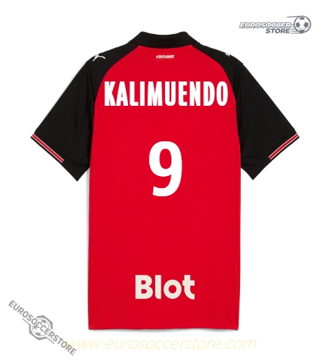 Rennes Home KALIMUENDO 9 Football Jersey 25-26 Season