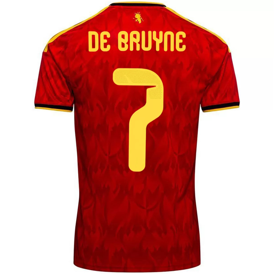 High Performance De Bruyne 7 Belgium Home Football Shirt World Cup
