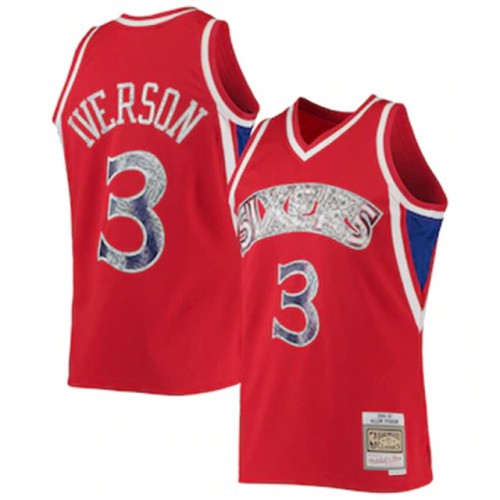 76ers Red Philadelphia 76ers #3 Nike Jersey - NBA Fan Apparel