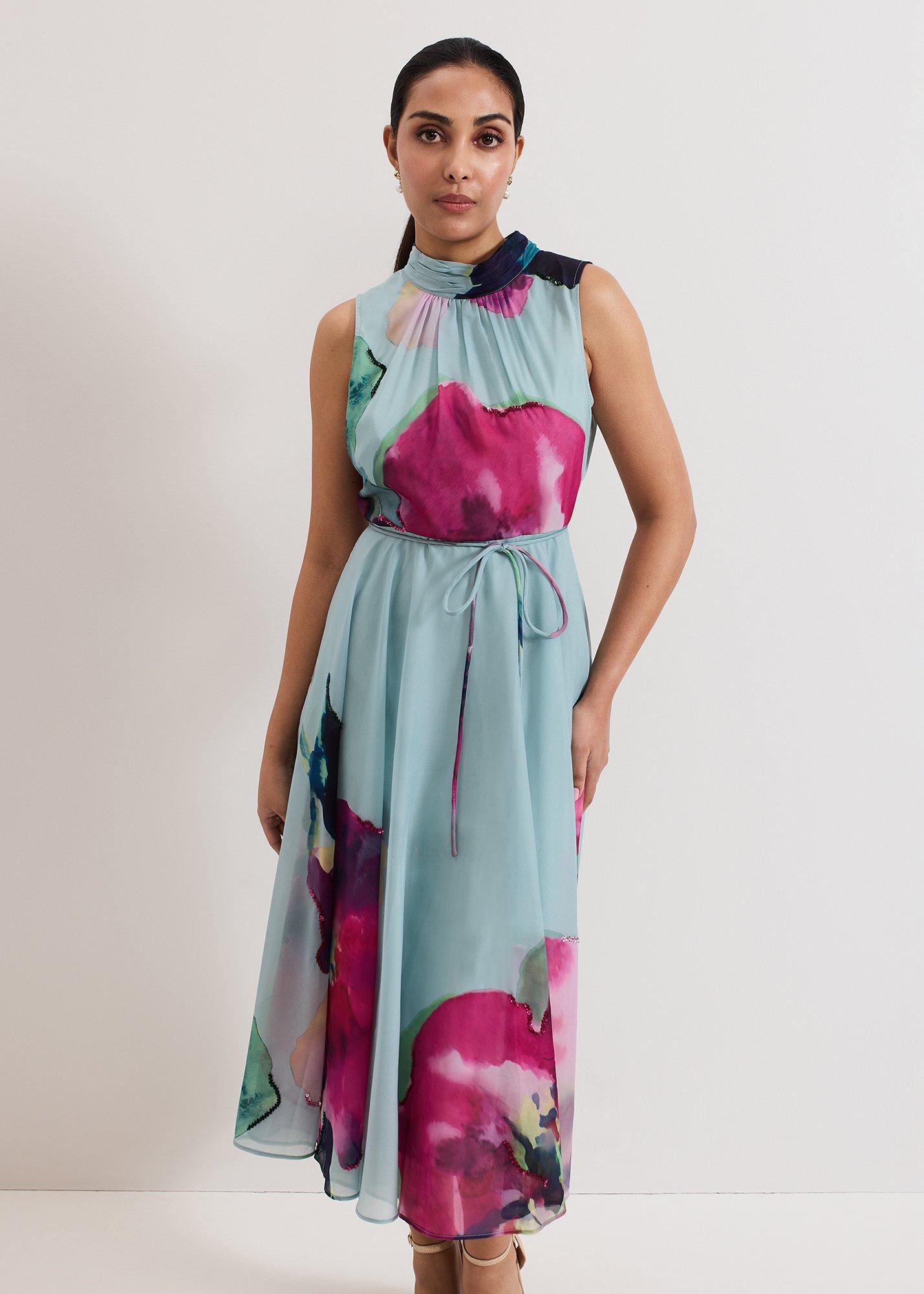 Petite Tahina Floral Sequin Dress