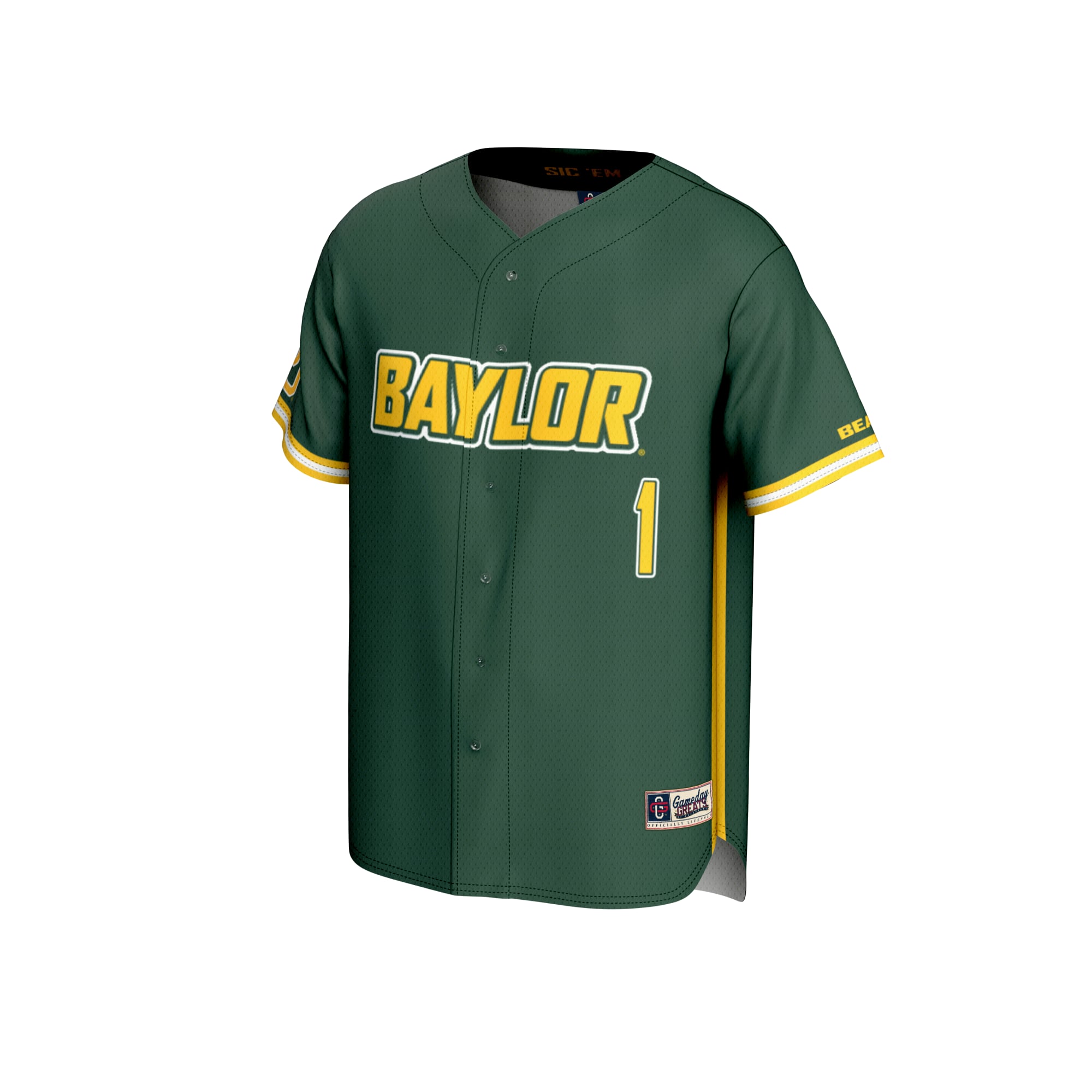 #1 Baylor Bears GameDay Greats Unisex Lightweight Baseball Fashion Jersey - Green