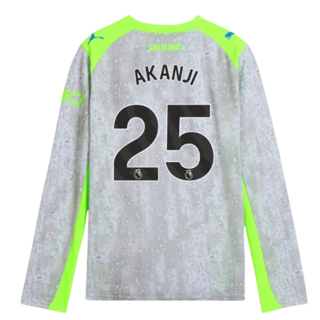 Kids Akanji 25 Man City EPL Team Trendy Third Soccer Jersey
