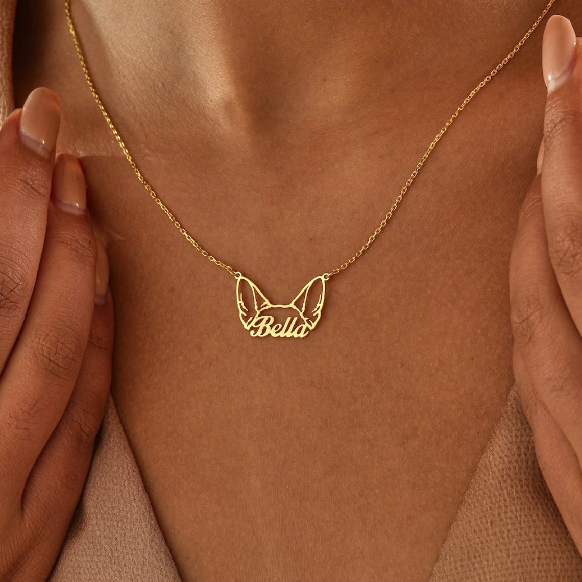 Personalized Frenchie Name Necklace Stainless Steel Women's Jewelry