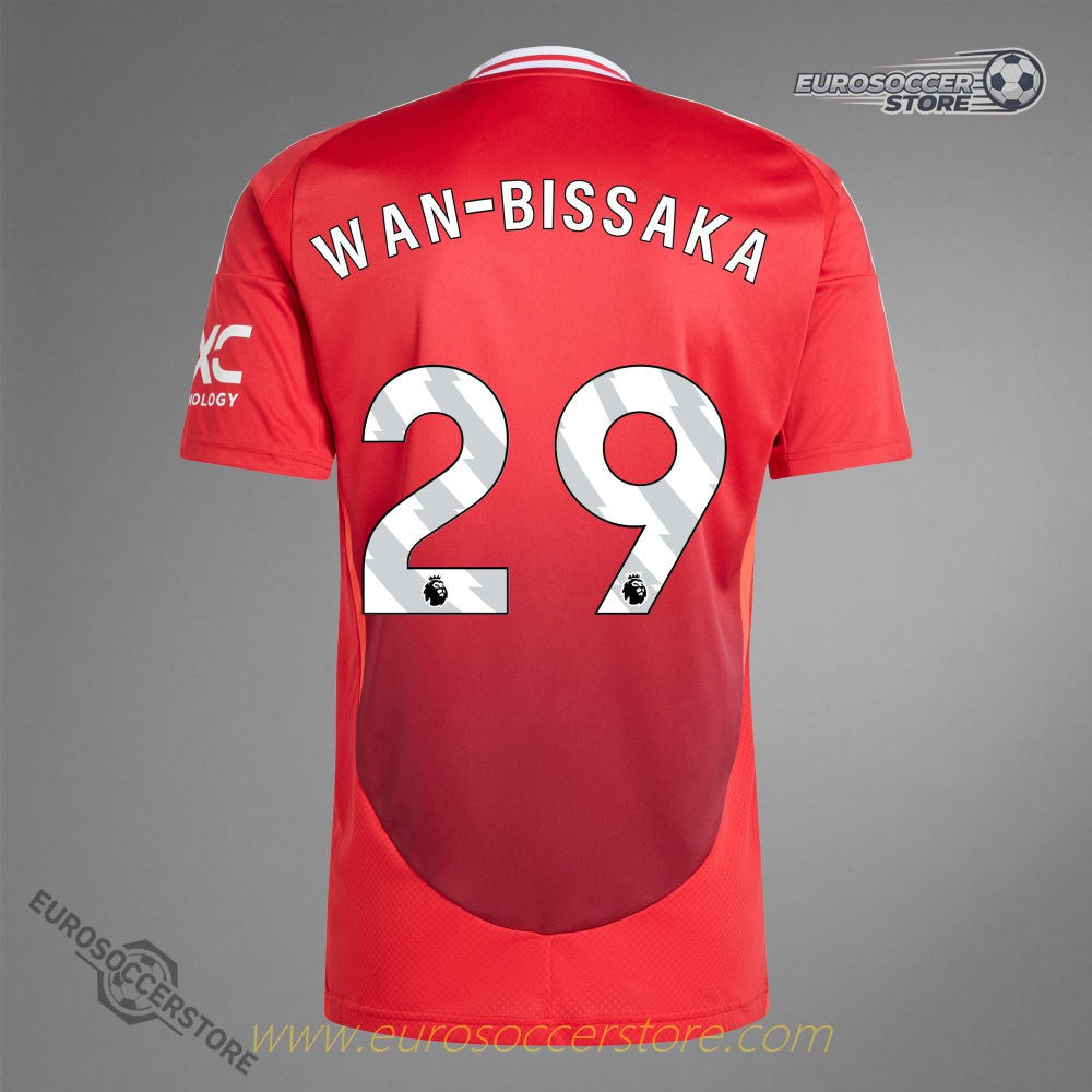 Manchester United's 24-25 Home Jersey, number 29, featuring WAN-BISSAKA