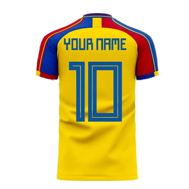 Convenient Romania 2025-2026 Home Concept Football Kit (Libero) (Your Name) Good Quality