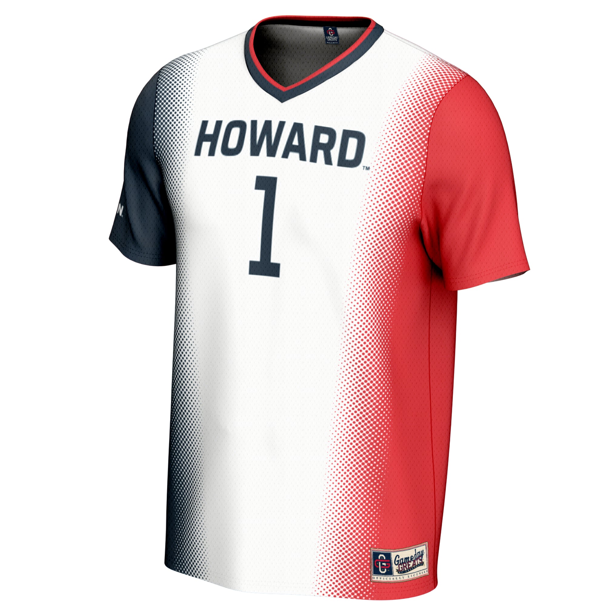 [SJH] Howard Bison GameDay Greats Unisex Lightweight Collegiate Soccer Fashion Jersey - White