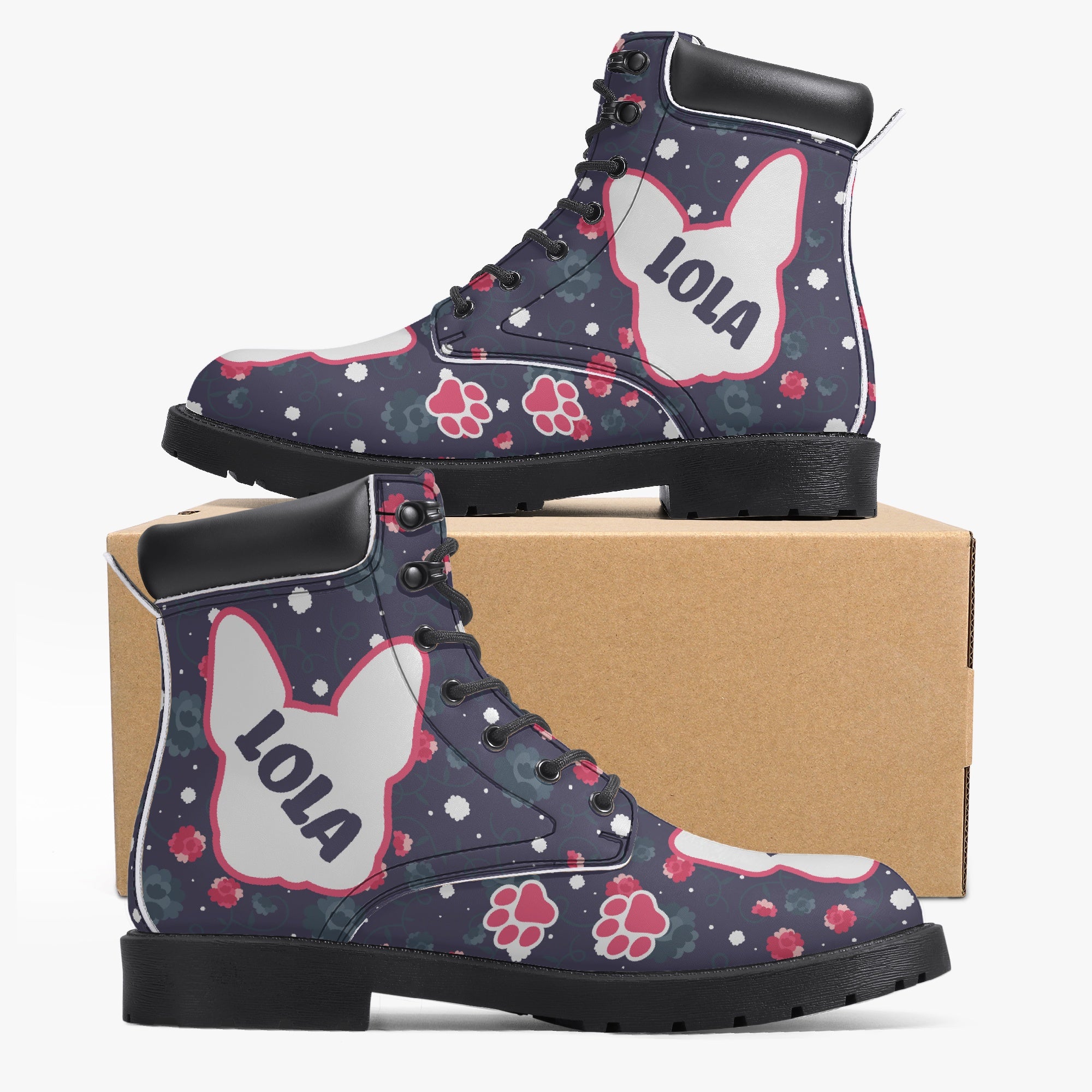 Frenchie-Fan Milo - Personalized Casual Leather Boot for Street Style