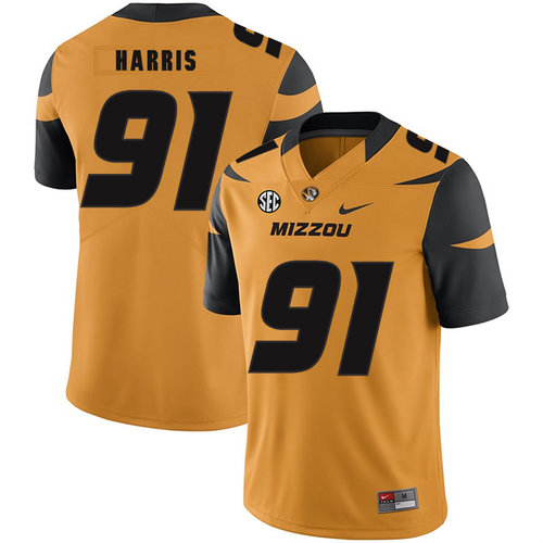 high quality Men's None Charles Harris #91 Gold 2024 Football Jersey
