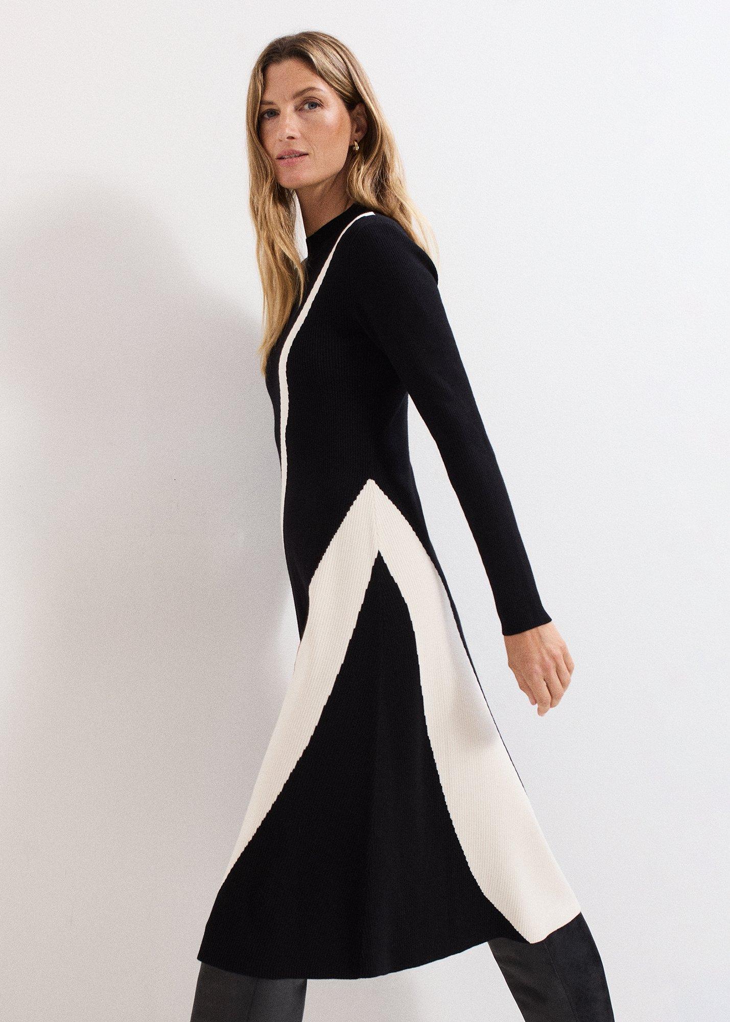 Petite Julie Fit And Flare ColourBlock Knit Dress