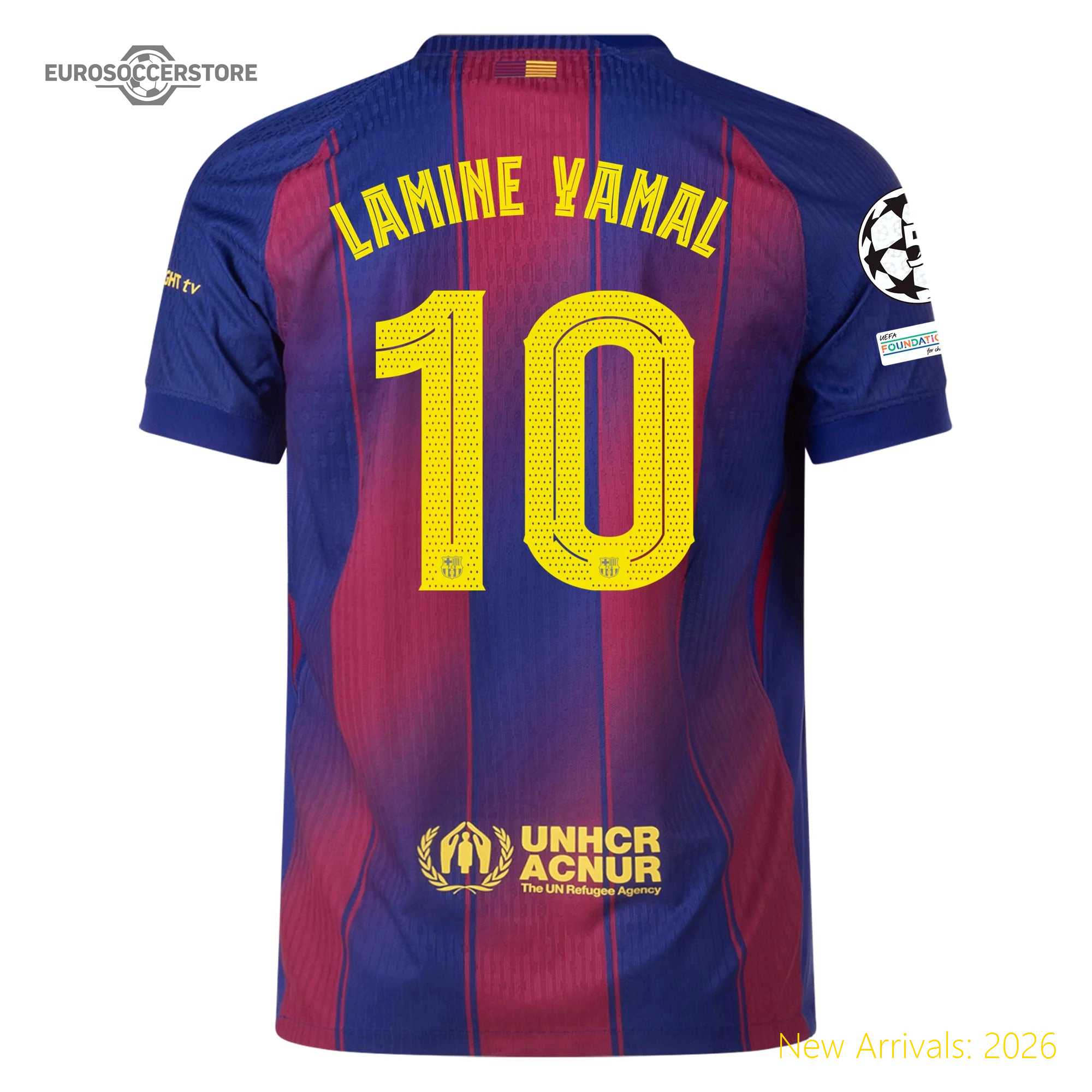 Men Bar Lamine Yamal Barcelona Home Authentic Home Jersey 2023