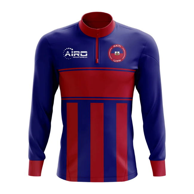 Exclusive-Design Match-Ready Haiti Concept Football Half Zip Midlayer