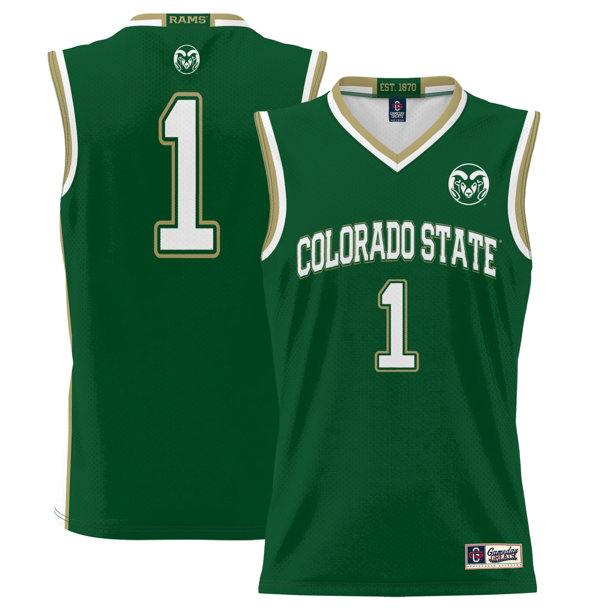 [NJP] Colorado State Rams GameDay Greats Youth Lightweight Basketball Jersey - Green