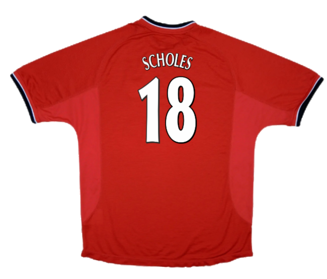 Manchester United 2000-02 Home Shirt ((Excellent) XXL) (Scholes 18)