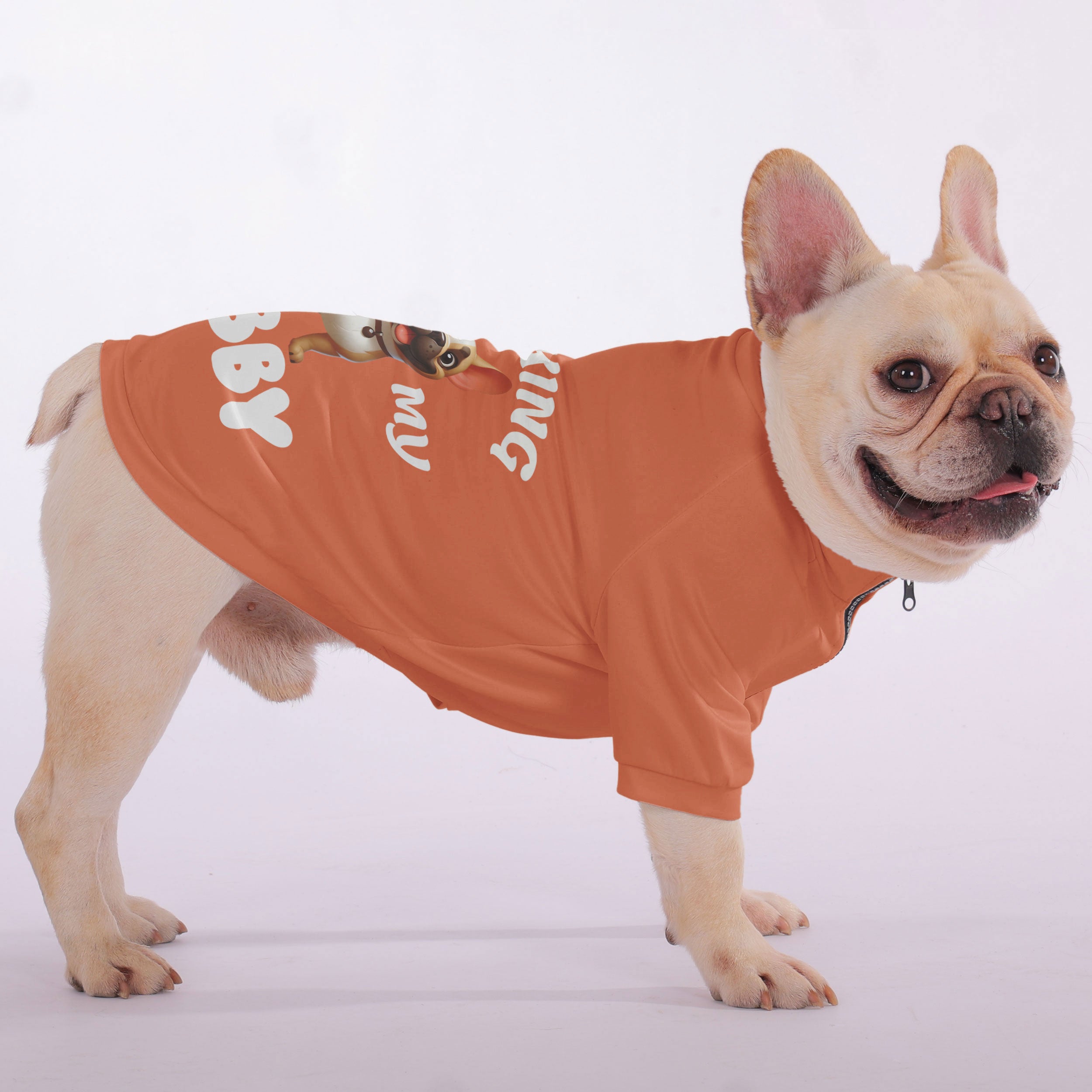Frenchie-Fan Barking Is My Hobby - Snuggly Zip-up Sweatshirt For Fren...