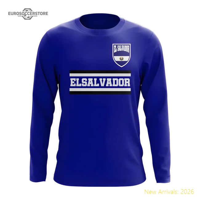 Outstanding El Salvador Core Football Country Long Sleeve T-shirt (
