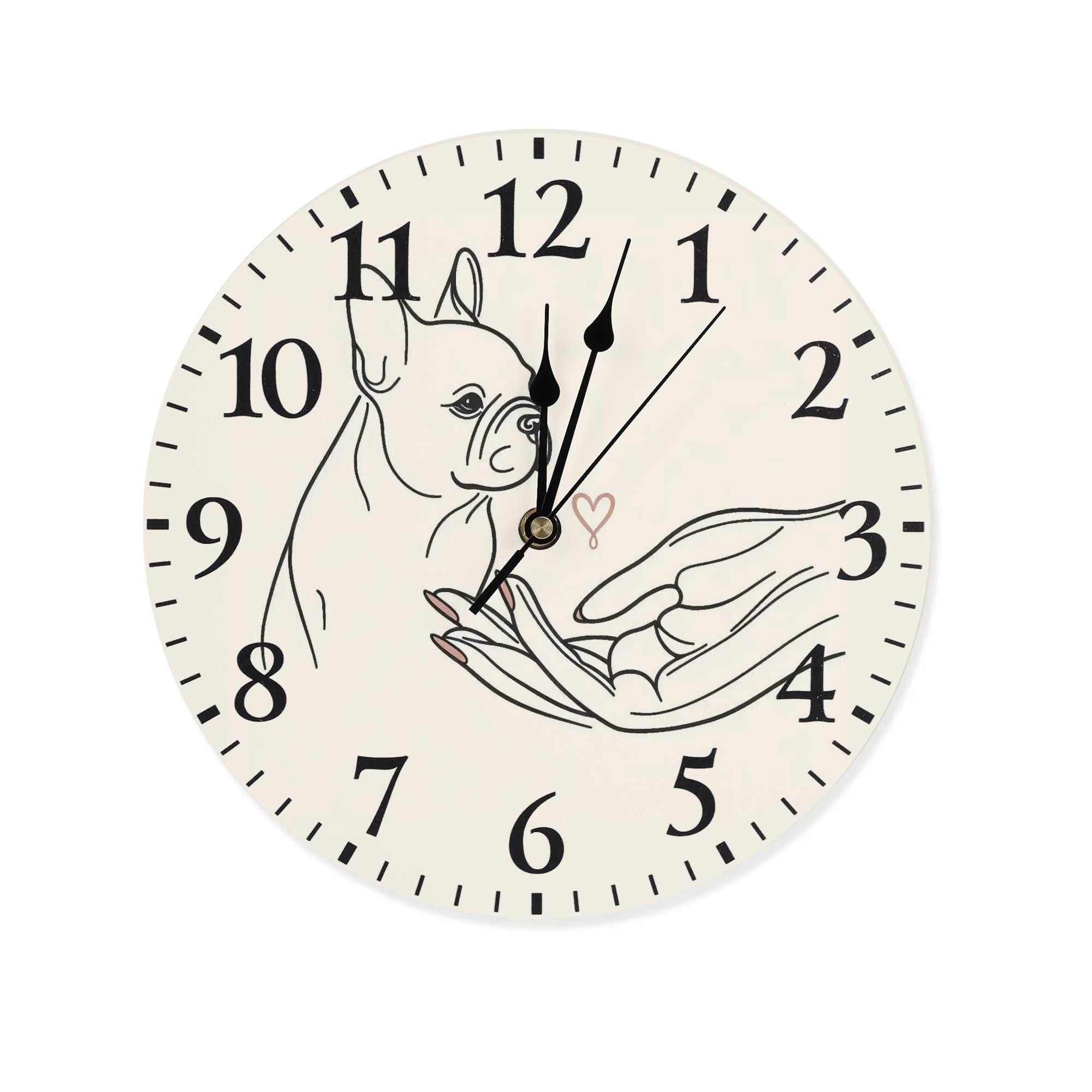 - French Bulldog Frameless Wall Clock Paw Protection | Vet-recommended
