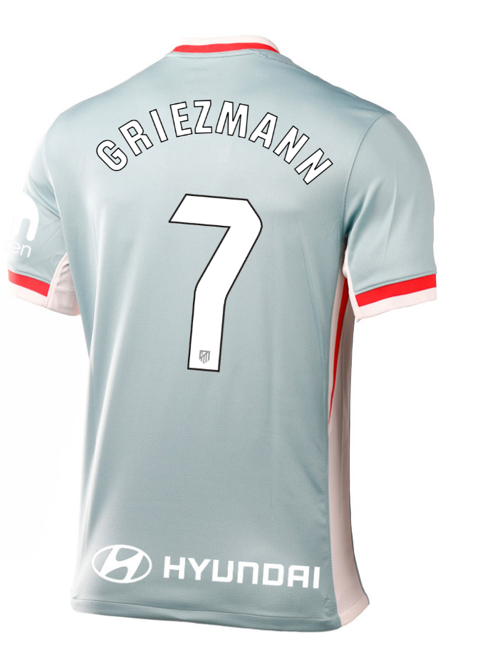 The 24-25 Laliga Away Jersey of Atletico Madrid featuring GRIEZMANN with the number 7.