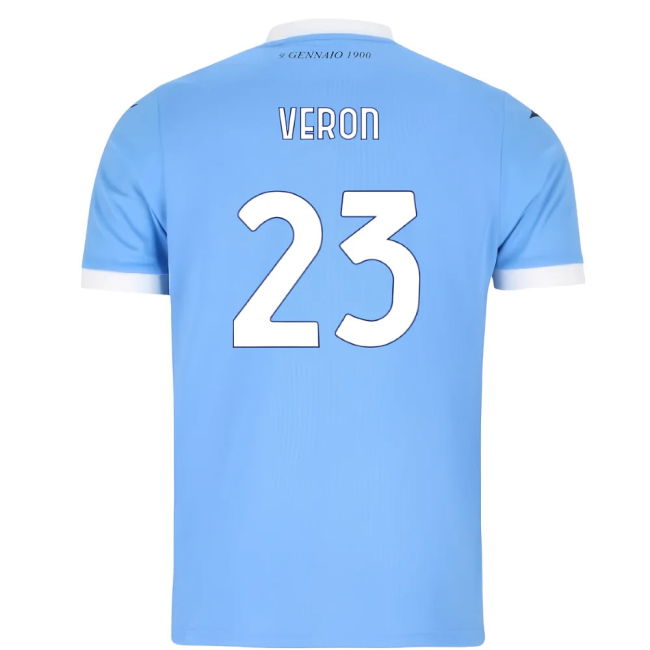 2025-2026 Lazio Home Shirt (Kids) (Veron 23) Stretch Fabric