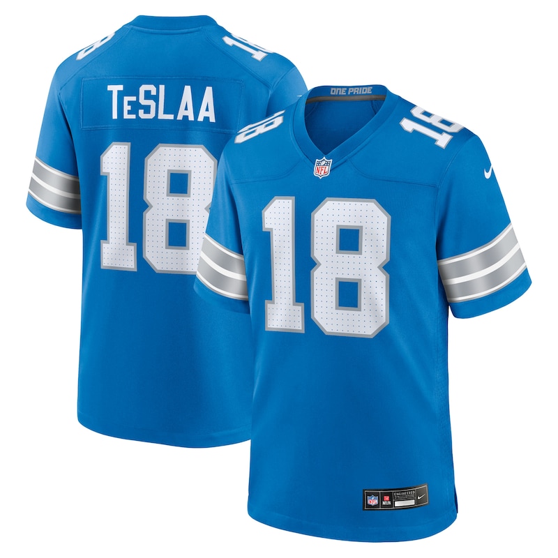 None Isaac TeSlaa Detroit Lions Powerful Replica Jersey for NFL Fans