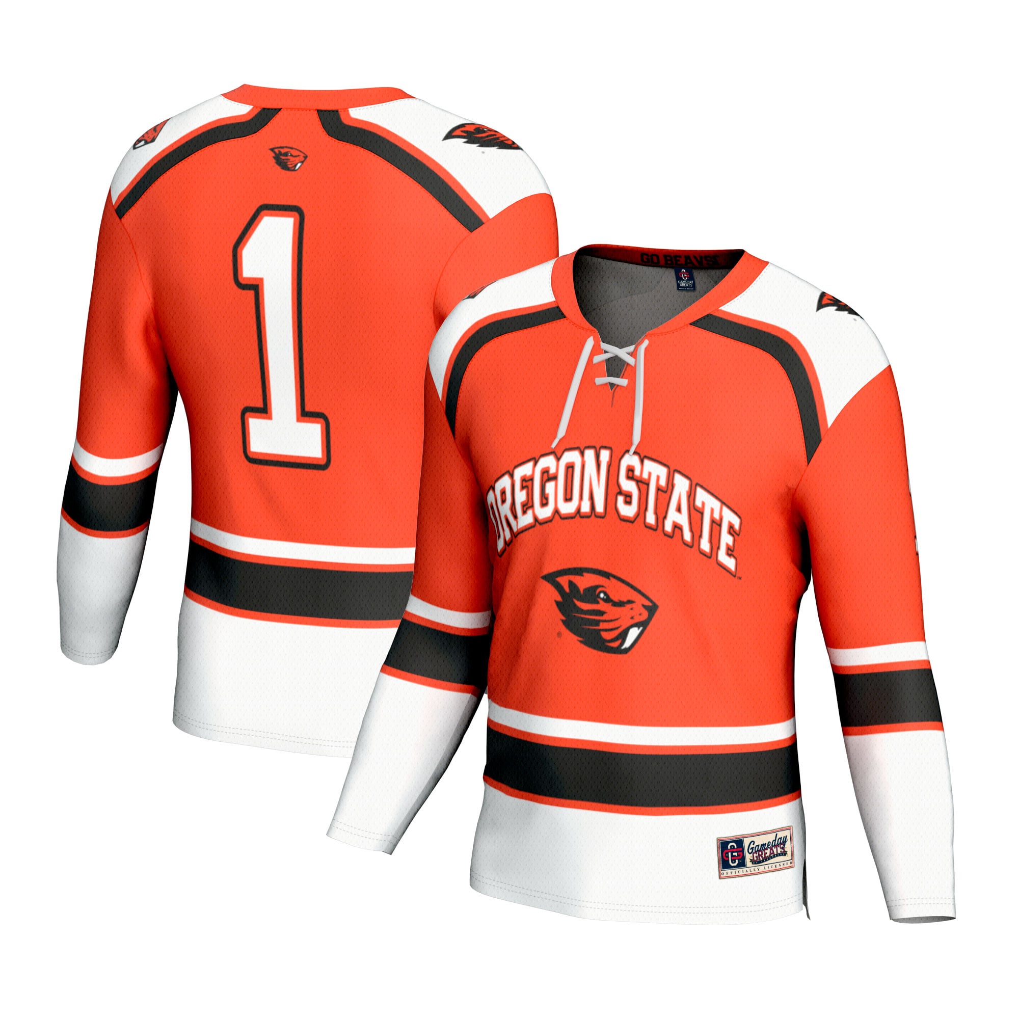 #1 Oregon State Beavers GameDay Greats Unisex Lightweight Hockey Fashion Jersey - Orange