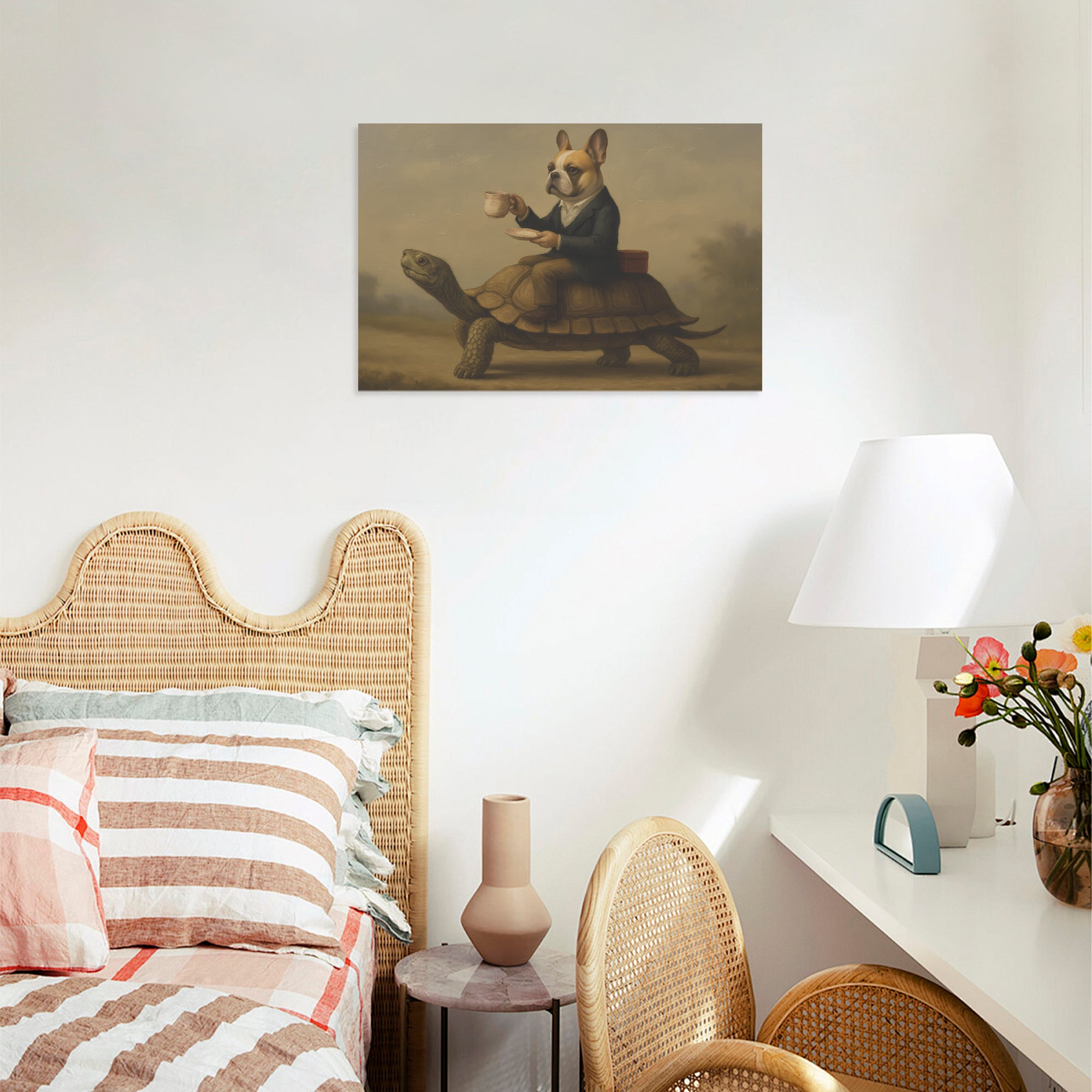 Durable Adorable Frenchie Canvas Wall Art Pet Owner Apparel | Comfy Fit