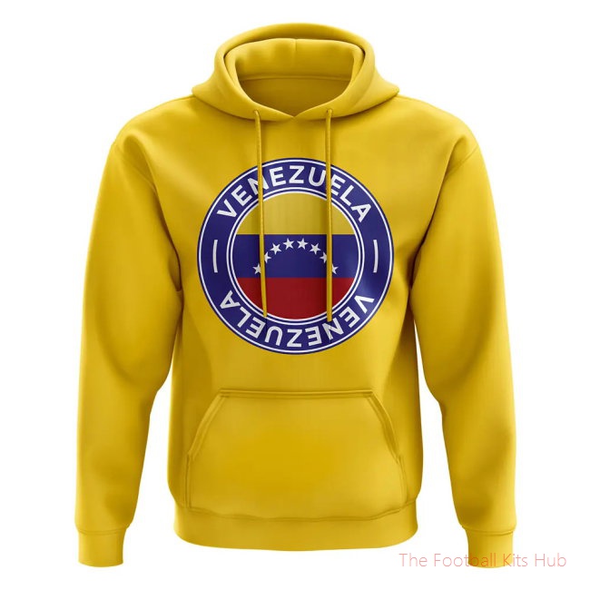 Men Venezuela Football Badge Hoodie (Yellow)
