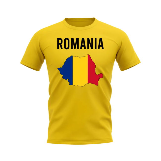Romania Map T-Shirt (Yellow) Performance Oranje Official