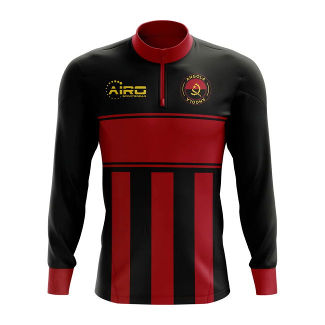 Angola Concept Football Half Zip Midlayer Top (Black-Red)