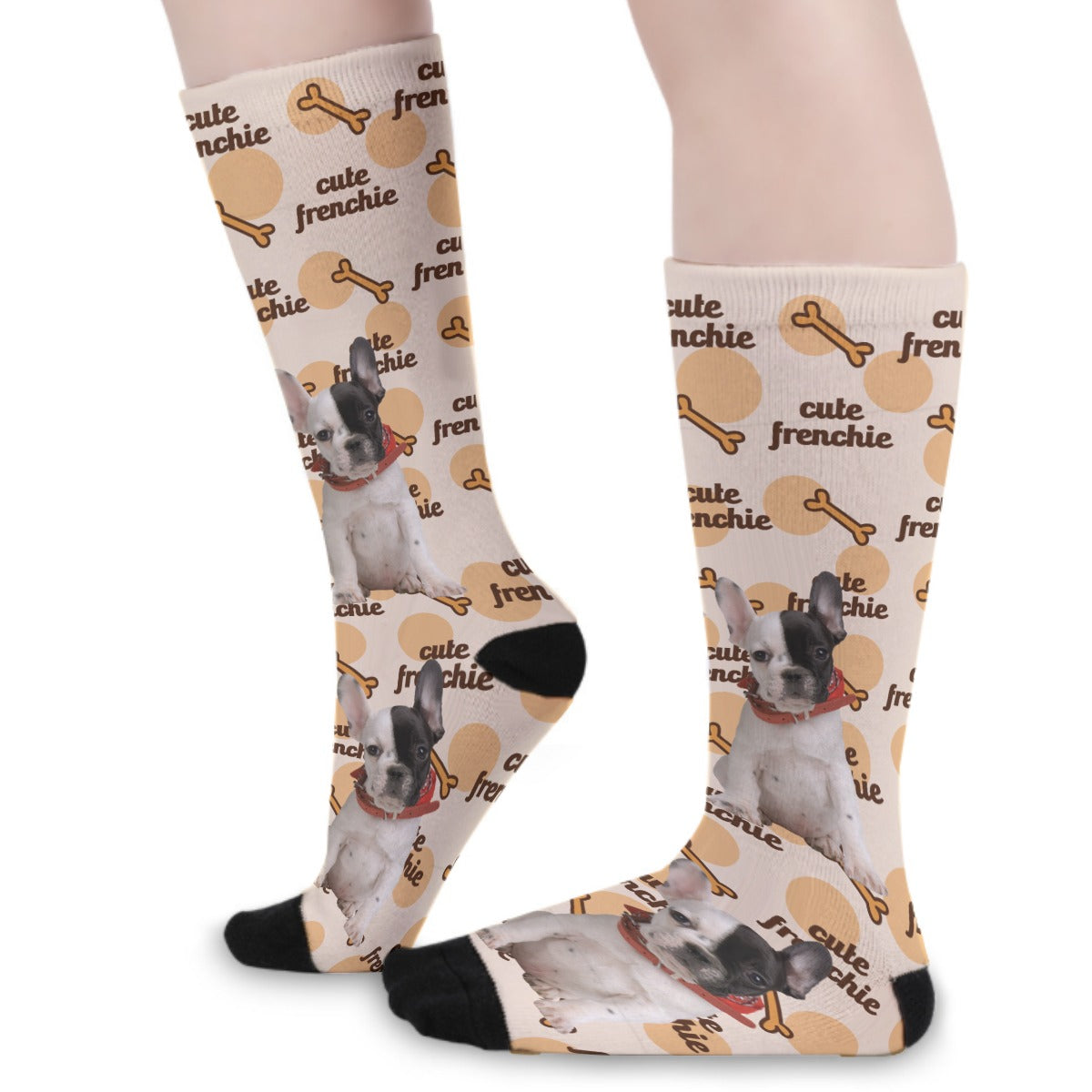 Custom - Non-slip Socks With Frenchie Photo Paw Protection