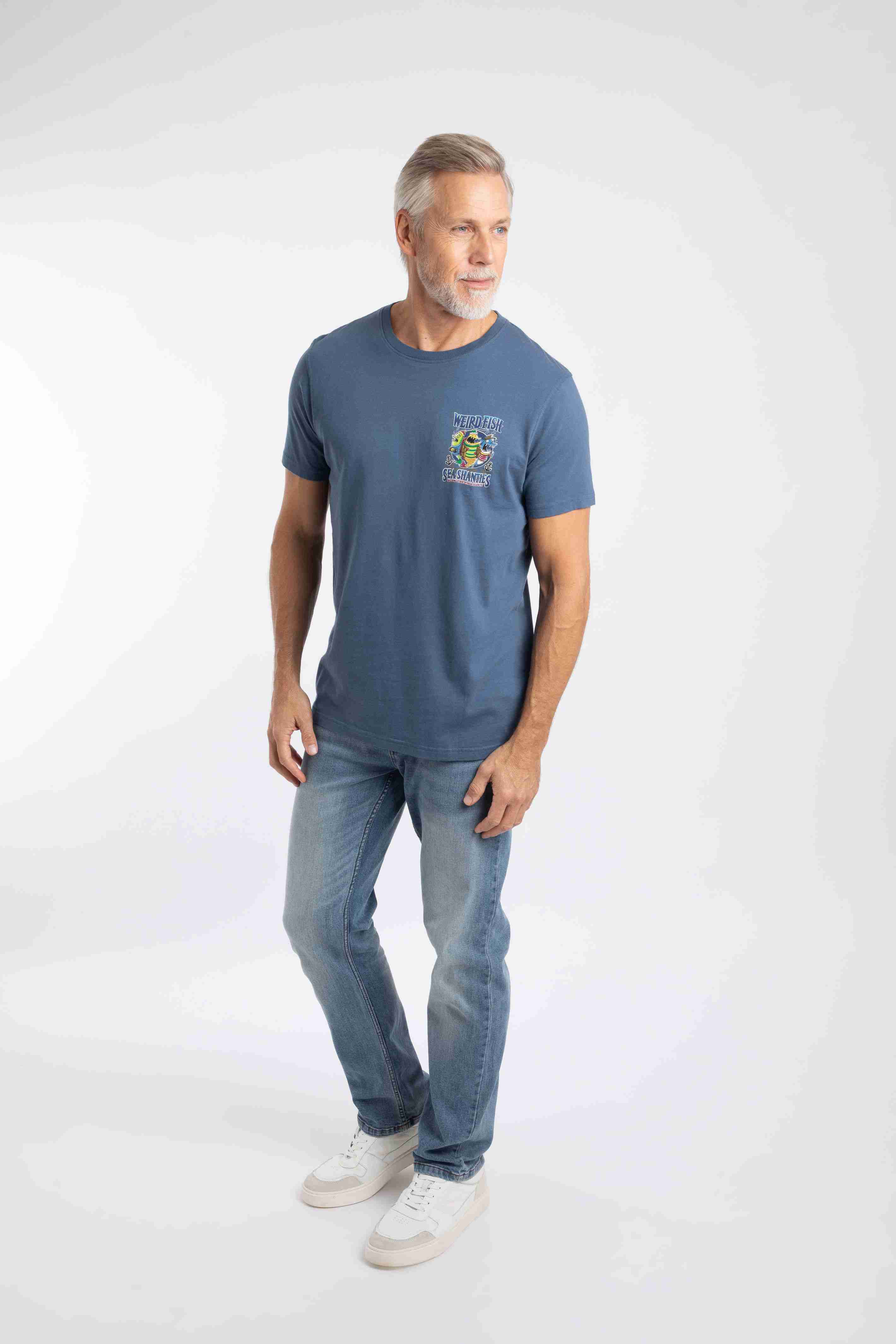 Sea Shanties Back Print Artist T-Shirt Ensign Blue