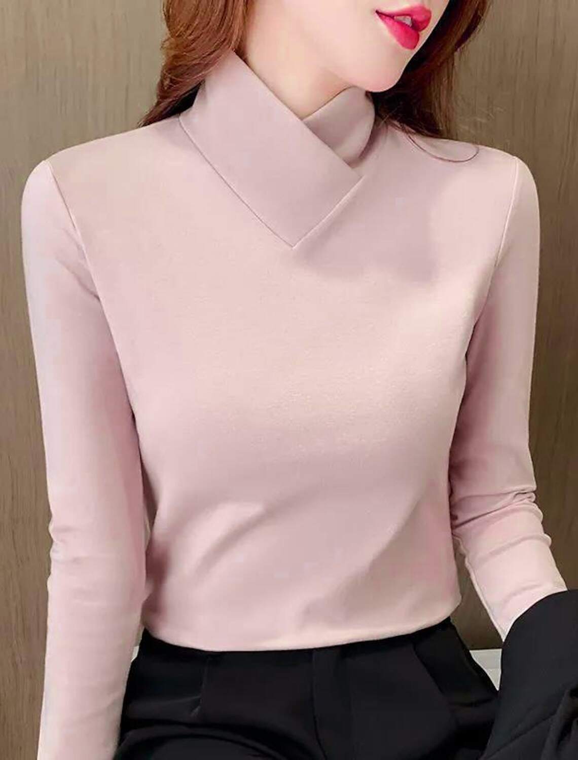 Women's Shirt Blouse Fashion Long Sleeve Regular Tops V Neck Casual Spring & Fall Fall & Winter