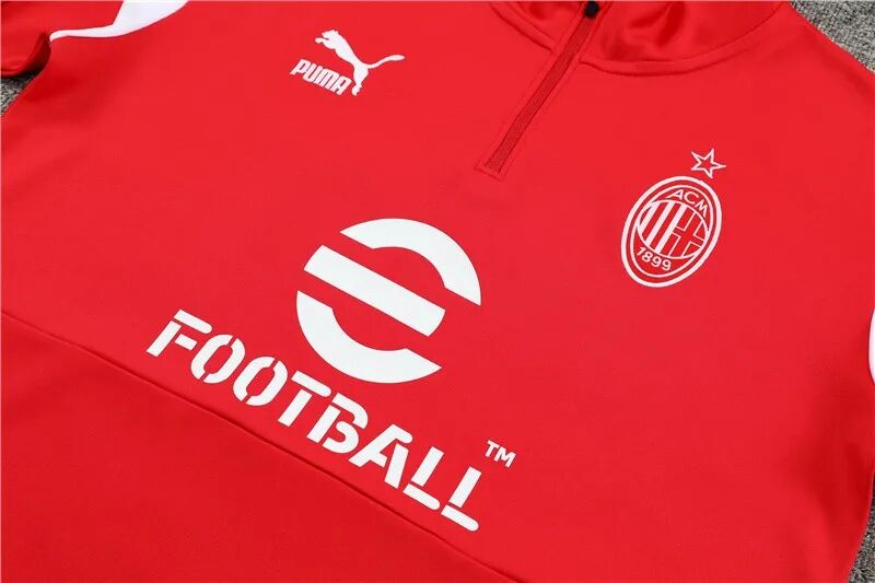 AC Milan 2324 Red Half Zipper Tracksuit - Official Replica 9171